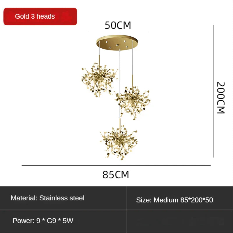 DecorBites™ Leaf Sequin Ceiling Chandelier for Modern Living Room, Restaurant, Bar, and Shop Window