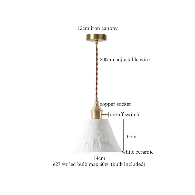 DecorBites™ Lotus Flower Ceramic LED Pendant Lampshade for Home Decor