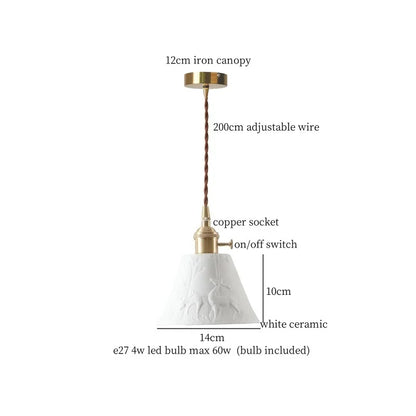 DecorBites™ Lotus Flower Ceramic LED Pendant Lampshade for Home Decor