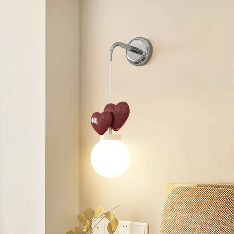 DecorBites™ Children's Love Wall Lamp Purple Red Pink for Nursery School Kids Baby Room Decor