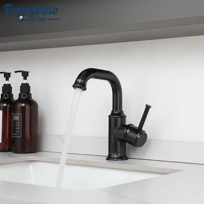 DecorBites™ Antique Brass/Oil Rubbed Bronze Bathroom Faucet Deck Mount Single Handle Mixer Tap