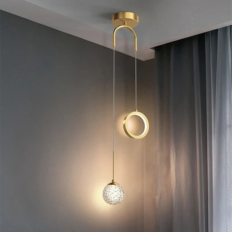 DecorBites™ Gold Ring LED Pendant Light for Ceiling Luxury Decor in Living Room