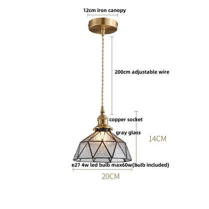 DecorBites™ Clear Glass Copper LED Pendant Lamp for Home Decor and Lighting