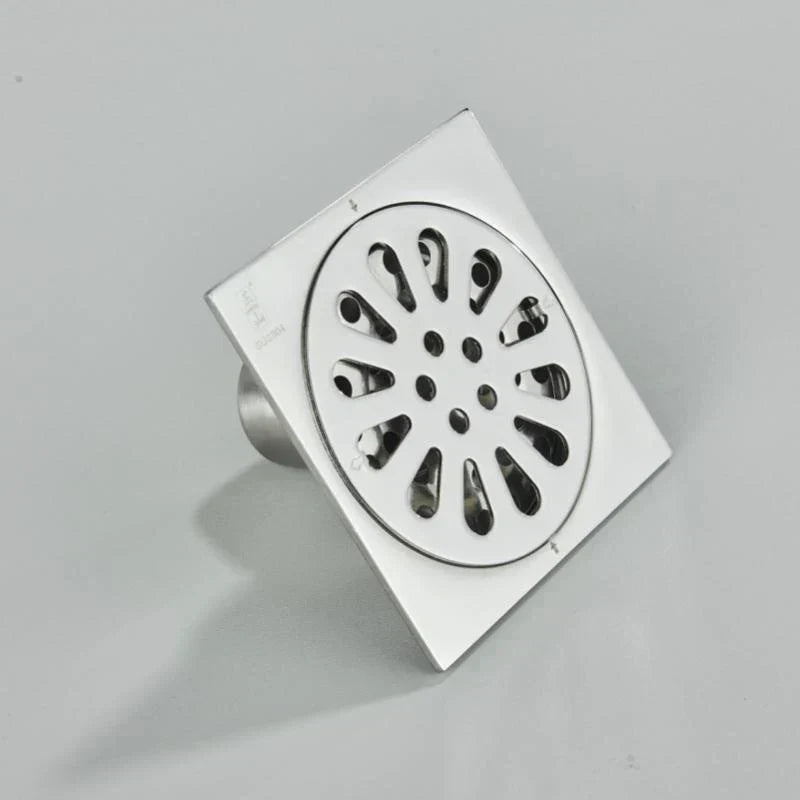 DecorBites™ Antique Brass Square Fish Carved Bathroom Floor Drain Hair Strainer