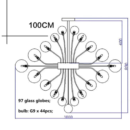 DecorBites™ Glass Ball Ceiling Chandelier for Living Room Dining Bedroom - Nordic Air Bubble Pendant Light