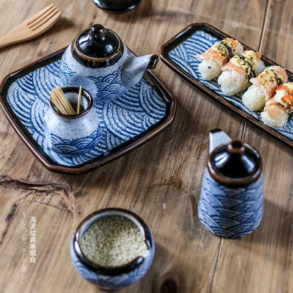 DecorBites™ Blue Ceramics Kitchen Seasoning Set
