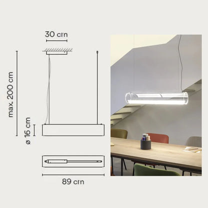 DecorBites™ Clear Glass Cylinder Chandelier | Modern Indoor Suspension Light