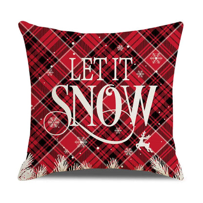 DecorBites™ Christmas Snow Elk Pillow Cover for Festive Home Decor