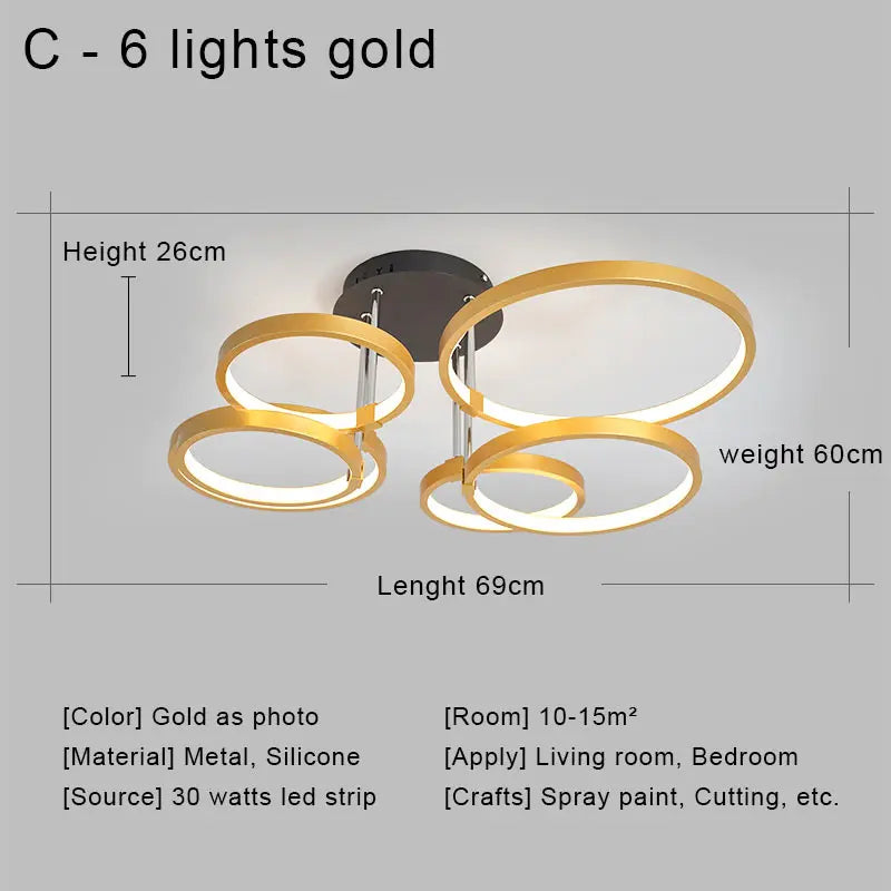 ™ LED Ceiling Chandelier Remote Control Living Room Bedroom Kitchen Lamp White