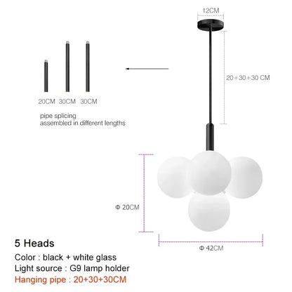 DecorBites™ Elegant Glass Chandelier for Living Room Dining Decor