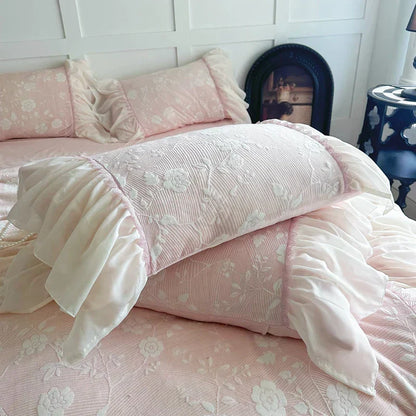 ™ Lace Ruffles Velvet Princess Bedding Set: Duvet, Sheet, Pillowcases