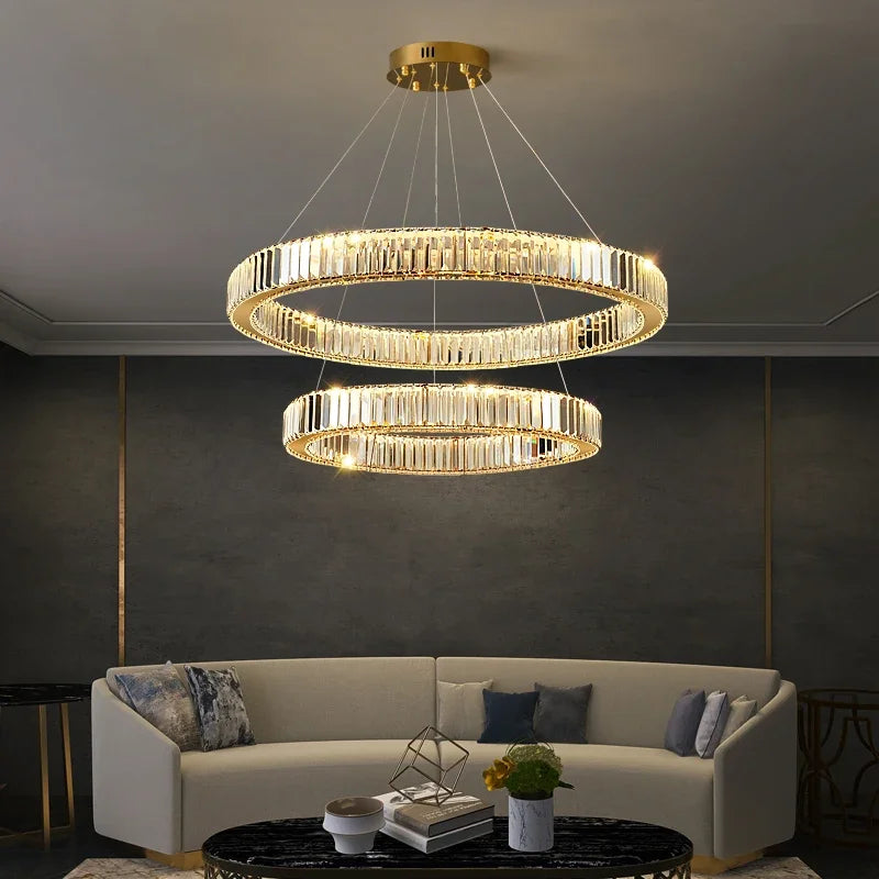 DecorBites™ Crystal Ceiling Pendant Chandelier for Luxe Room Decor