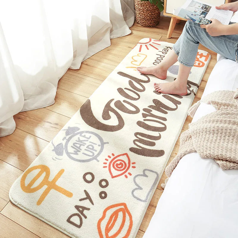 DecorBites™ Cozy Faux Lamb Wool Bedside Rug for Bedroom Decor Anti-Slip Soft Living Room Carpet