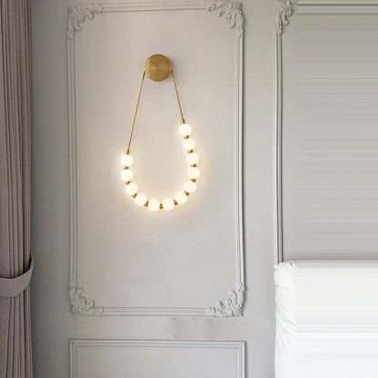 DecorBites™ Black Gold LED Her Necklace Wall Lamp Sconce for Bedroom & Corridor