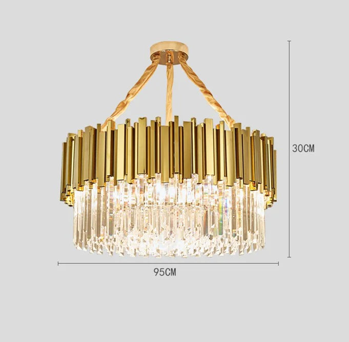 DecorBites™ Crystal Gold Chandeliers: Modern Luxury for Villa Living Room - Nordic Design