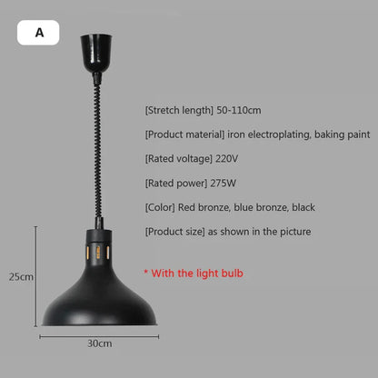 DecorBites™ 275W Electric Food Heat Preservation Lamp for Kitchen Restaurant Buffet