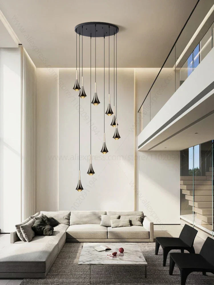 DecorBites™ Contemporary Horn Chandelier: Restaurant & Living Room Ceiling Pendant Lighting