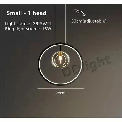 DecorBites™ Glass Bubble LED Chandelier Dining Room Pendant Lighting