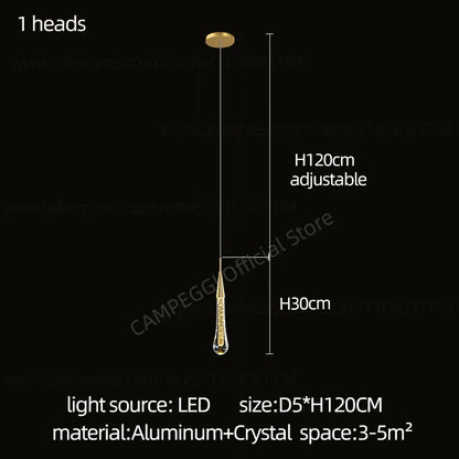 DecorBites™ Crystal LED Pendant Chandelier for Modern Luxury Living Room