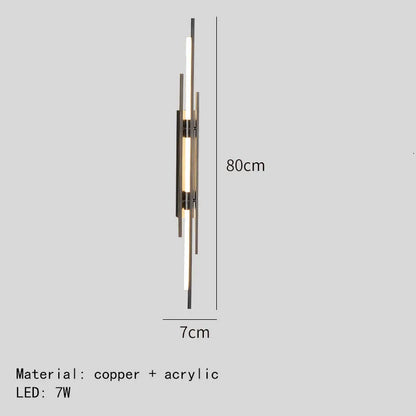 DecorBites™ Acrylic Copper Wall Sconce 80/100cm Minimalist Living Room Lights
