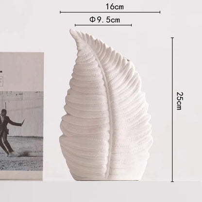 DecorBites™ Lotus Leaf Ceramic Vase for Floral Arrangement and Room Decoration