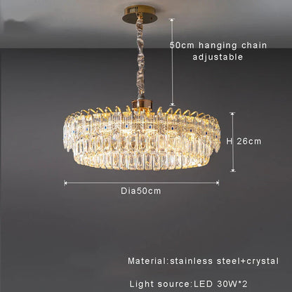 DecorBites™ Double Crystal Ceiling Chandelier: Modern Luxury Home Decoration for Living Room