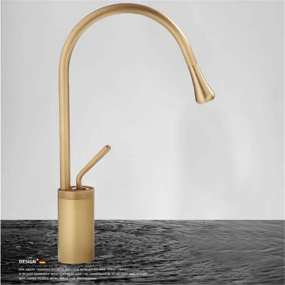 DecorBites™ Antique Brass Bathroom Basin Faucet Hot Cold Black Sink Mixer Kitchen Water Crane