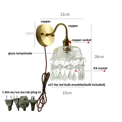 DecorBites™ Conch Copper LED Wall Light Fixture with Pull Chain Switch