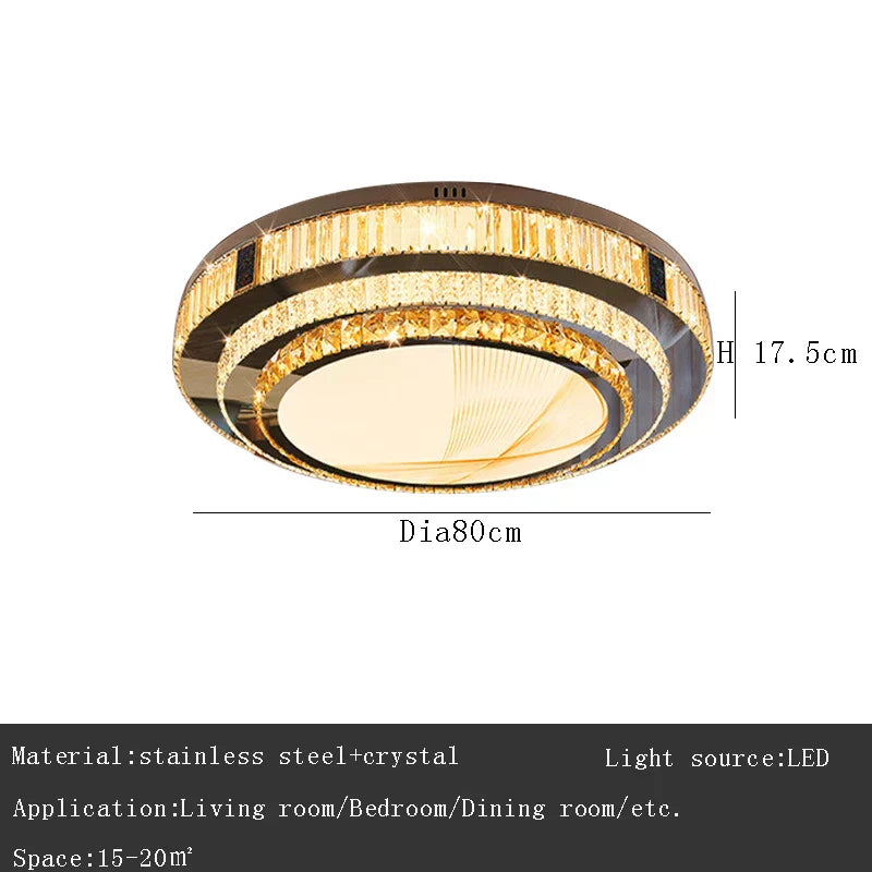 DecorBites™ Gold Crystal Ceiling Lights LED Minimalist Luxury Lighting - Stainless Steel Crystal Luminaires