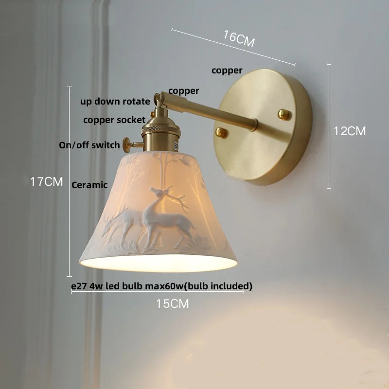 DecorBites™ LED Wall Lamp Sconce Up Down Rotate Pull Chain Switch Modern Stair Light Fixtures