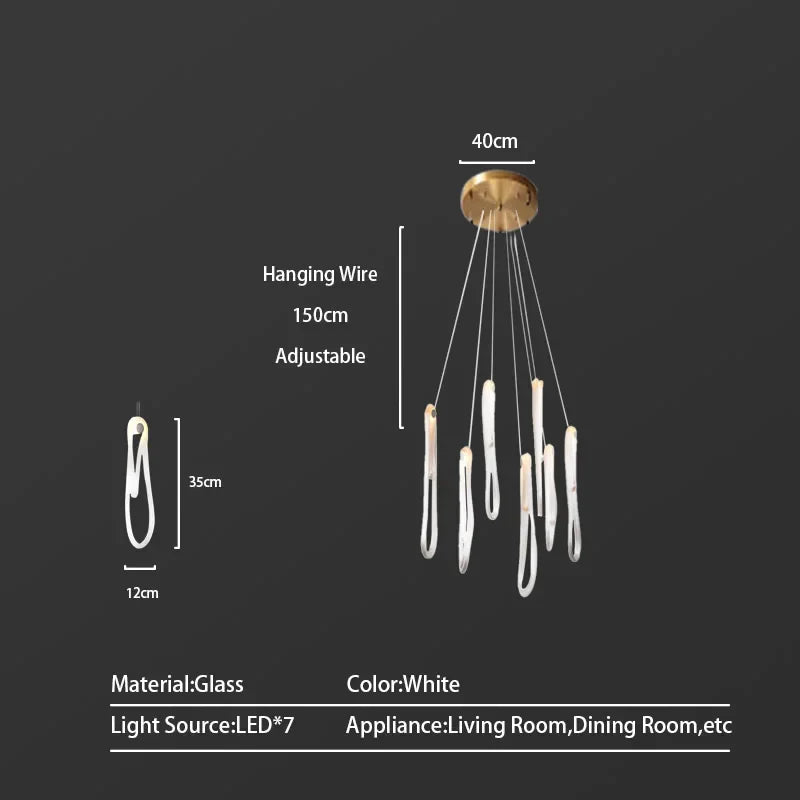 DecorBites™ LED Pendant Chandelier for Living & Dining Room Luxury Lighting Fixture