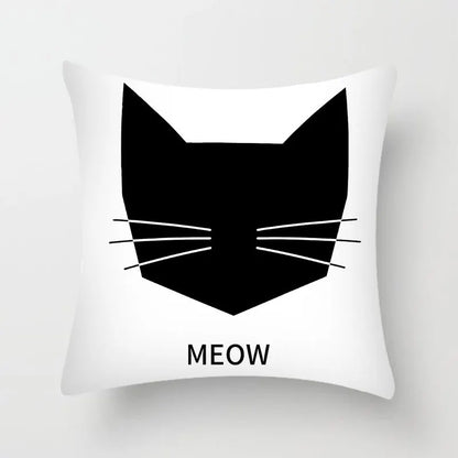 ™ Hello Cat Pillow Cover - Modern Design for Home Decor - Cute & Cozy