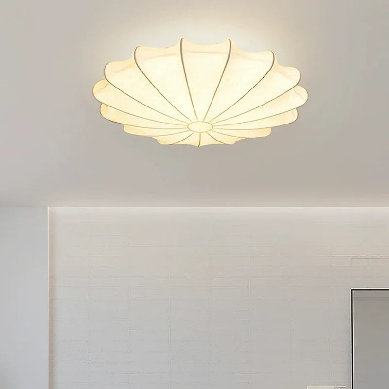 DecorBites™ Cream Silk LED Ceiling Lamp for Living Room Bedroom, Nordic Minimalist Style