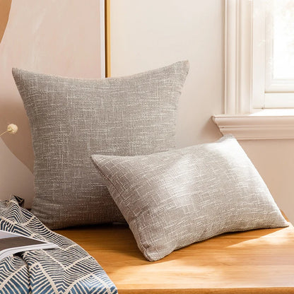 DecorBites™ Linen Cotton Throw Pillowcase 100% Polyester Cushion Cover for Home Decor