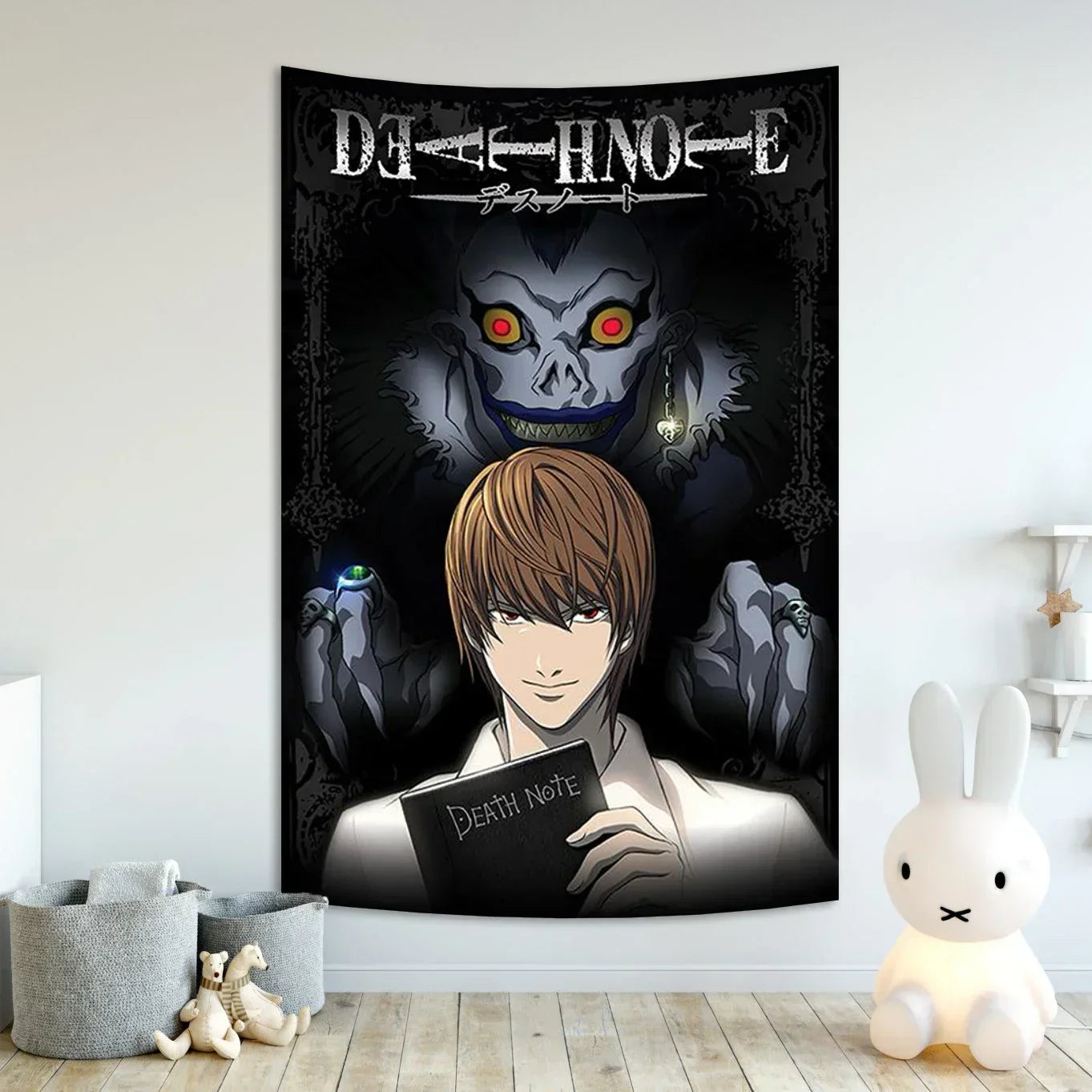 DecorBites™ Death Note Aesthetic Tapestry for Bar Cafe Decor - Hot Anime Art Flag