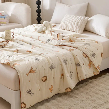 DecorBites™ Cooling Summer Blanket | Soft & Breathable Natural Plant Comforter