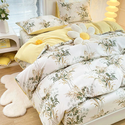 DecorBites™ Brushed Printed Duvet Cover Set with 2 Pillowcases, Queen/Single Size