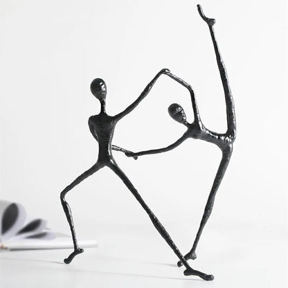 DecorBites™ Black Metal Sports Figure Sculpture for Elegant Home Decor