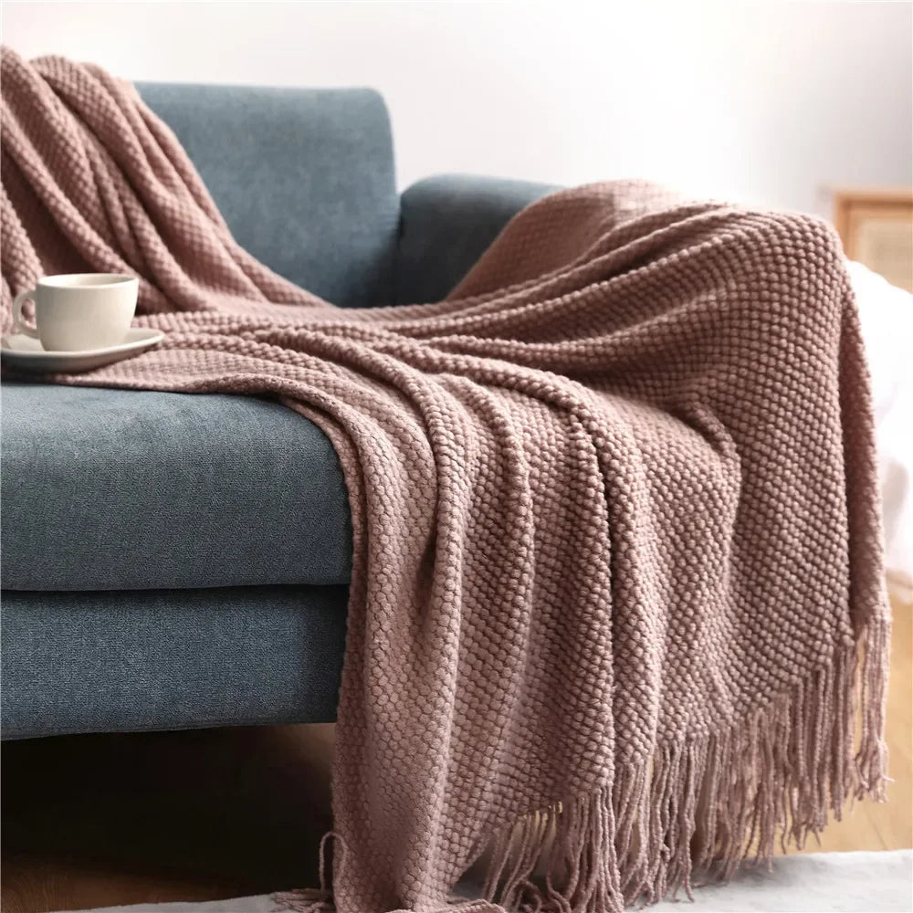 ™ Knitted Pineapple Grid Throw Blanket - Nordic Sofa Blanket for Home Decor