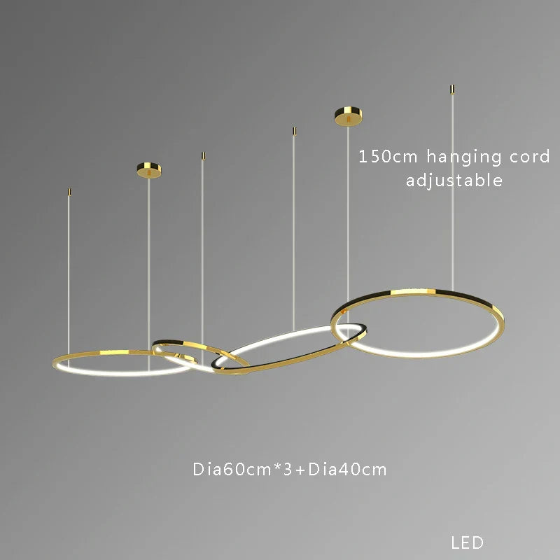 DecorBites™ Gold Stainless Steel Silicone Pendant Lamp - Modern Round LED Lustre