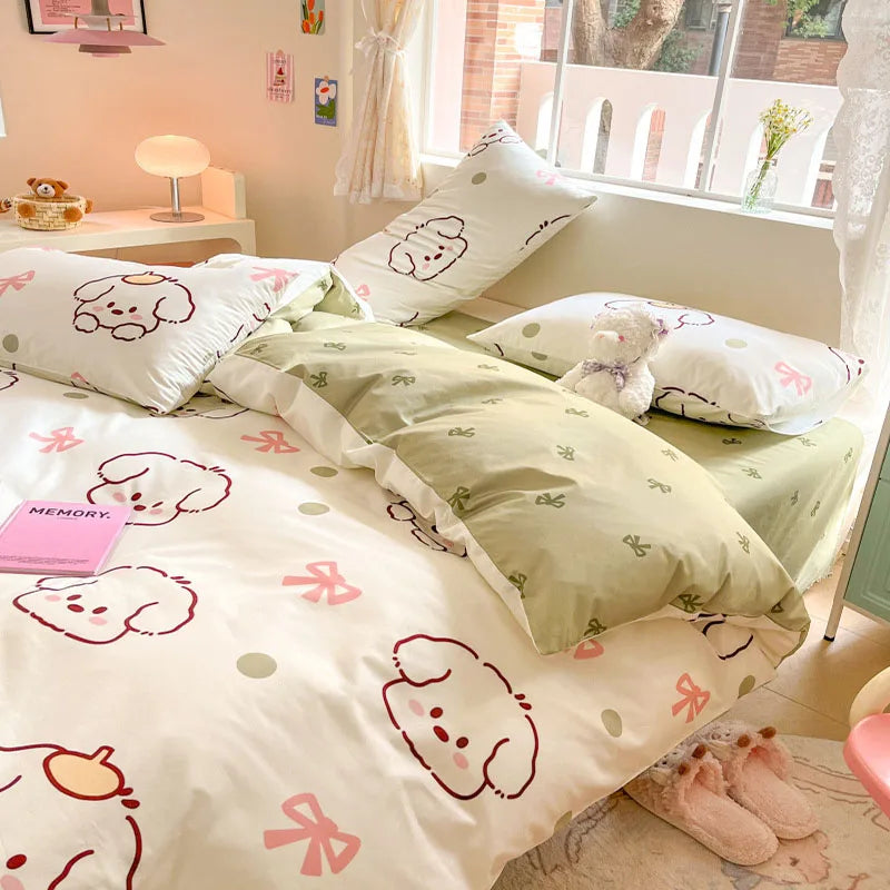DecorBites™ Cartoon Printed Cotton Duvet Cover for Kids & Teens Beddings