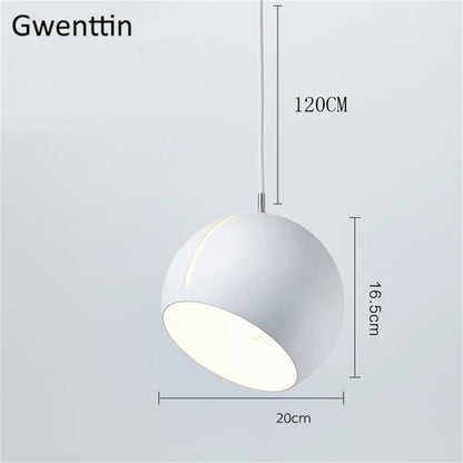 DecorBites™ Gold Ball Pendant Light: Nordic Modern LED Hanging Lamp for Home Decor