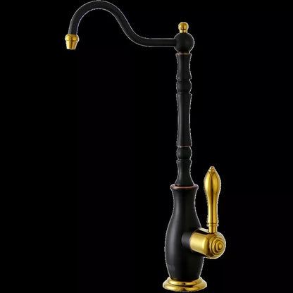 DecorBites™ Gold Kitchen Sink Faucet Cold Water Tap 360° Rotating Drinking Faucet Solid Brass