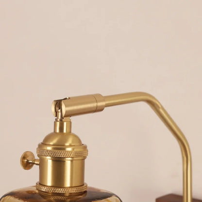 DecorBites™ LED Glass & Wood Wall Lamp with Pull Chain Switch for Living Room, Bedroom, Bathroom