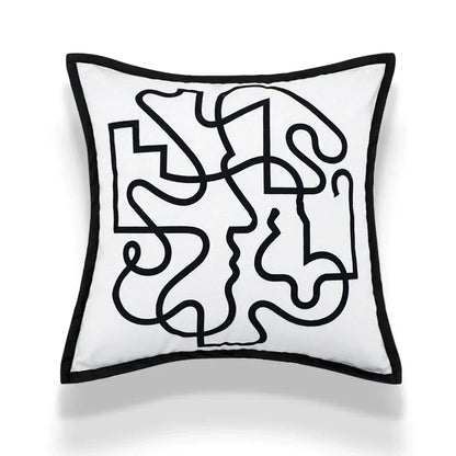 DecorBites™ Geometric Embroidery Cushion Covers: Nordic Modern Decorative Pillowcase for Living Room