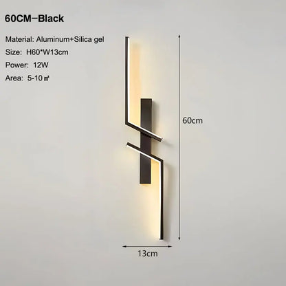 DecorBites™ Black Gold LED Wall Lights: Modern Wall Sconce for TV Background, Bedroom, Stairs