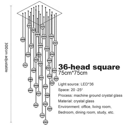DecorBites™ Crystal Ball Chandelier: Stylish Meteor Shower Lighting for Restaurant, Bar, and Home