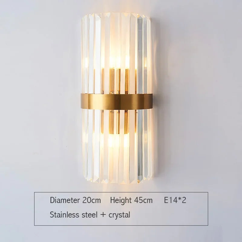 DecorBites™ Crystal Gold LED Wall Sconce Modern Light for Bedroom Living Room Home Decor