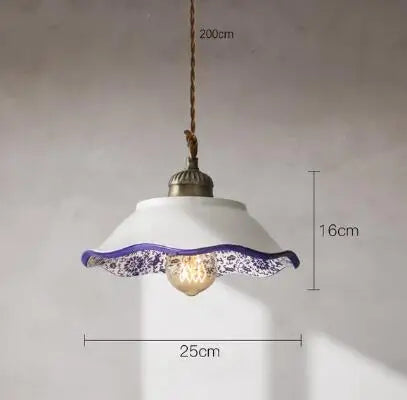 DecorBites™ Blue Glass Pendant Light for Bedroom Dinning Living Room