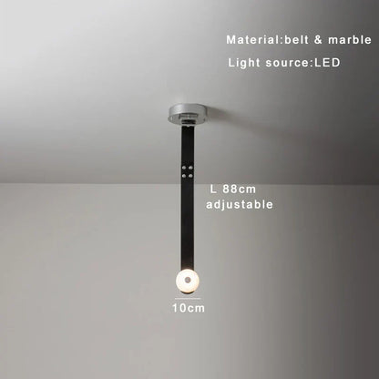 DecorBites™ Leather Marble Ceiling Pendant Lights - Adjustable Hanging Lamp for Dining Room & Bedroom